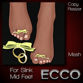 .:ECCO:. *FOOTSIES* Toe Rings - Bows - Yellow