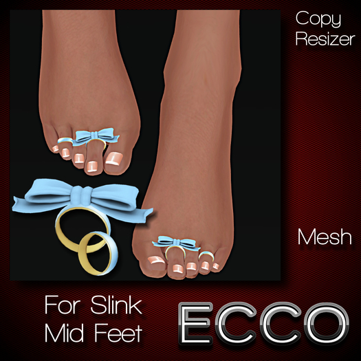 .:ECCO:. *FOOTSIES* Toe Rings - Bows - Blue