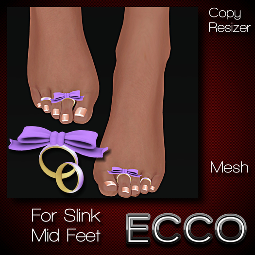 .:ECCO:. *FOOTSIES* Toe Rings - Bows - Purple