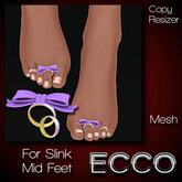 .:ECCO:. *FOOTSIES* Toe Rings - Bows - Purple