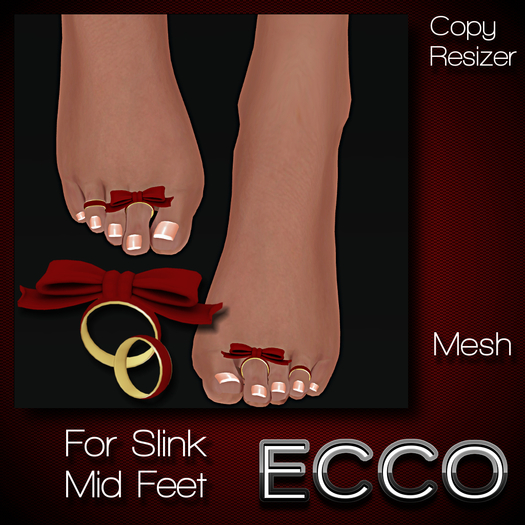 .:ECCO:. *FOOTSIES* Toe Rings - Bows - Red