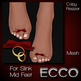 .:ECCO:. *FOOTSIES* Toe Rings - Bows - Red