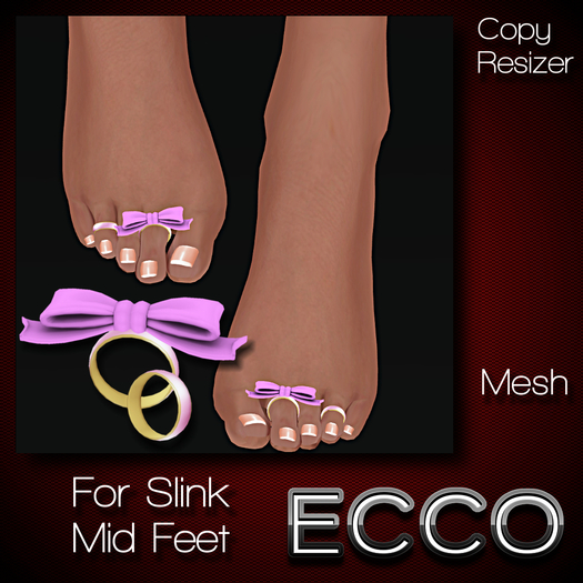 .:ECCO:. *FOOTSIES* Toe Rings - Bows - Pink