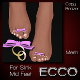 .:ECCO:. *FOOTSIES* Toe Rings - Bows - Pink