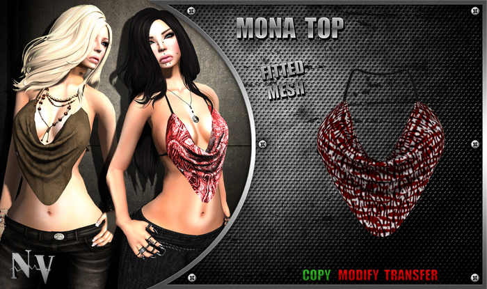 [NV] Mona Top -Stamp Red-