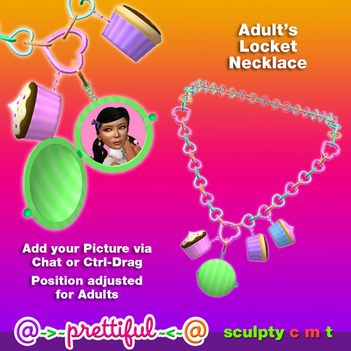 @~>~ PrettiFuL ~<~@ Locket Necklace [ Cupcake ] Adult