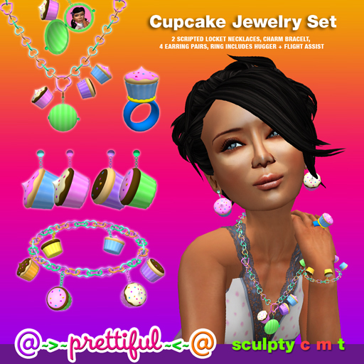 @~>~ PrettiFuL ~<~@ Jewelry Set [ Cupcakes ]