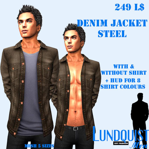 Lundquist - Mens Denim Jacket Steel