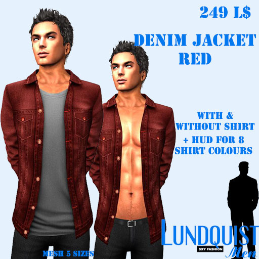 Lundquist - Mens Denim Jacket Red