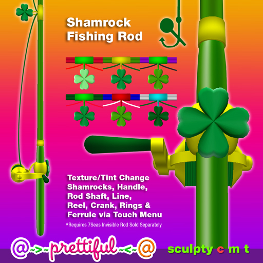 @~>~ PrettiFuL ~<~@ Fishing Rod [ Shamrock ] Texture/Tint Scripted