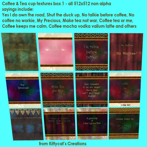 coffee & tea cup textures 1 box