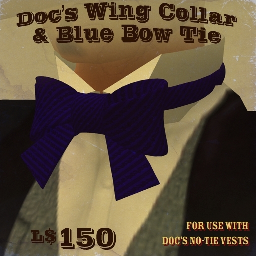 Doc's Wing Collar & Blue Bow Tie