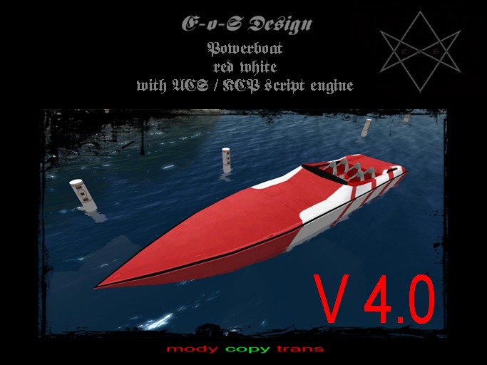 red white powerboat / race boat V 4