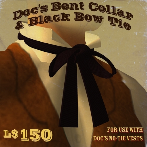 Doc's Bent Collar & Black Bow Tie