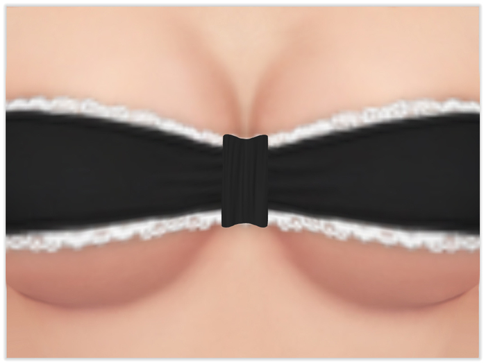 Gawk! Black/White Bandeau Top