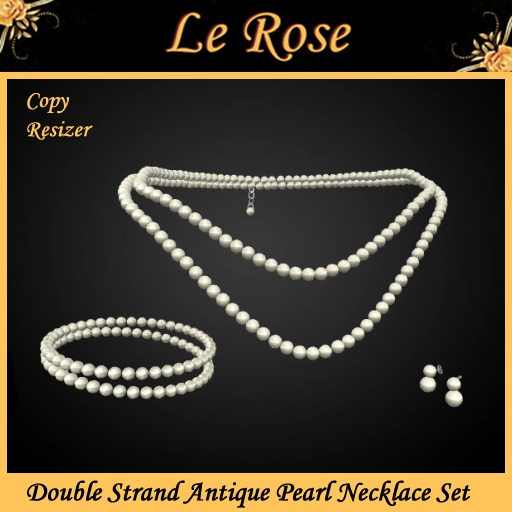 Double Strand Antique Pearl Necklace Set (Boxed)