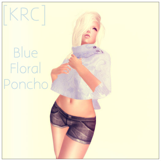 [KRC] BlueFloral Poncho