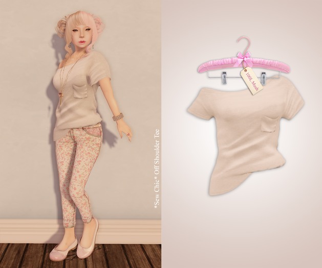 *SC* White Off Shoulder Tee