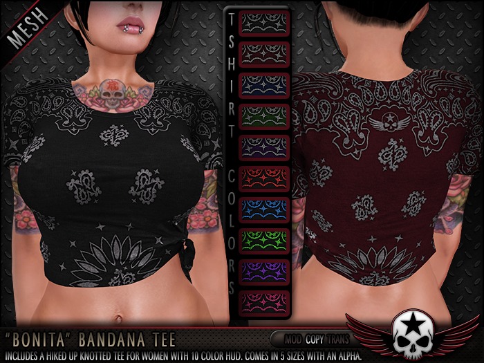 = REBELLION = "BONITA" BANDANA TEE - DEMO