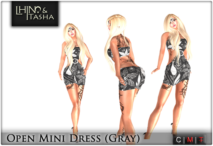PROMO! [L&T] - Gray Open Mini Dress