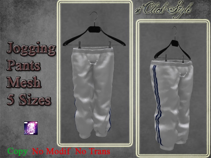 "n'Click Style" Jogging Pants Blanc Men Mesh