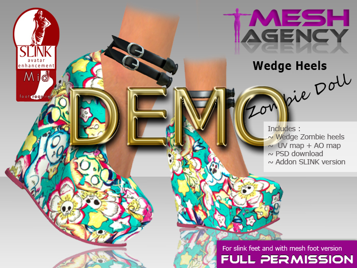 SLINK Wedge Heels "Zombie Doll" {DEMO}