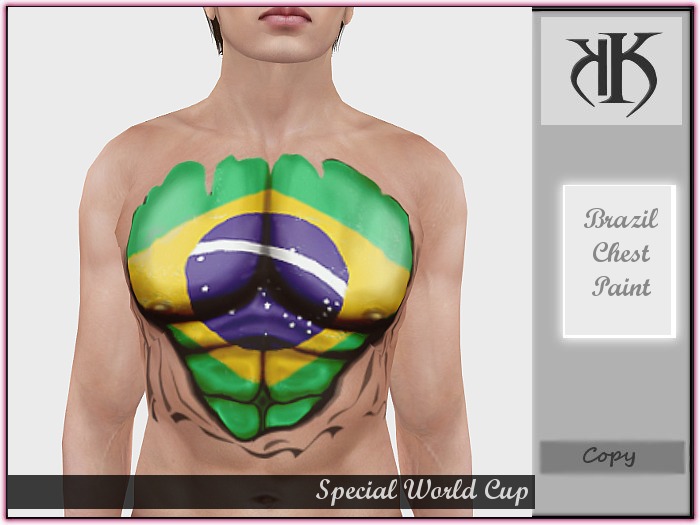 ::KK:: World Cup Fan Chest Paint - Brazil