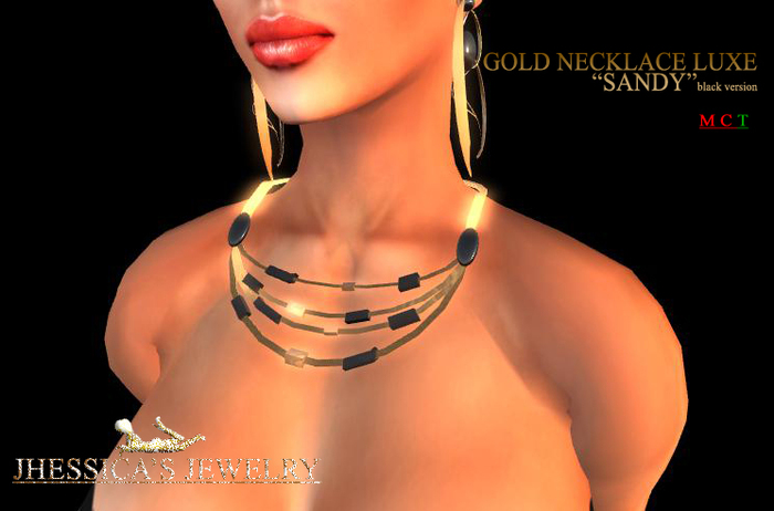 Gold neklace  luxe'sandy' black version