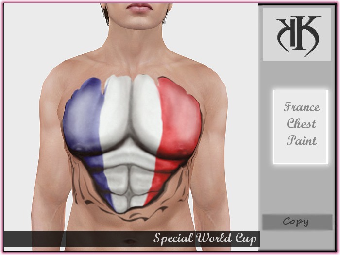 ::KK:: World Cup Fan Chest Paint - France