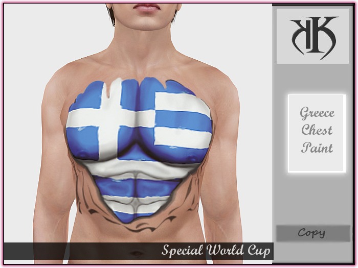 ::KK:: World Cup Fan Chest Paint - Greece