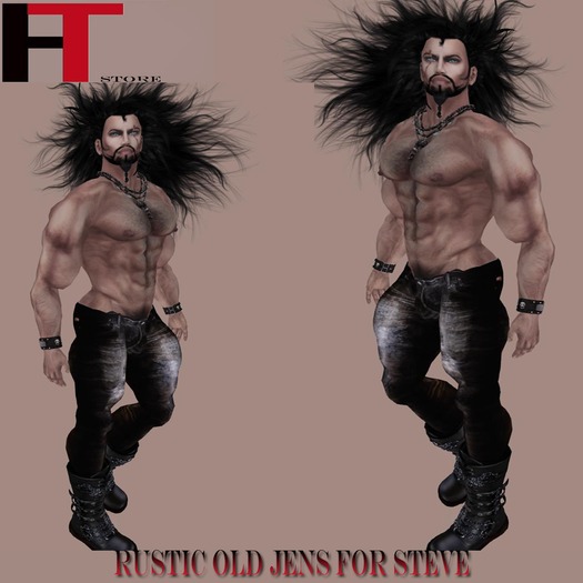Steve (H-T) RUSTIC OLD  JEANS  FOR BOOTS