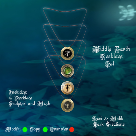 Middle Earth Necklace Set