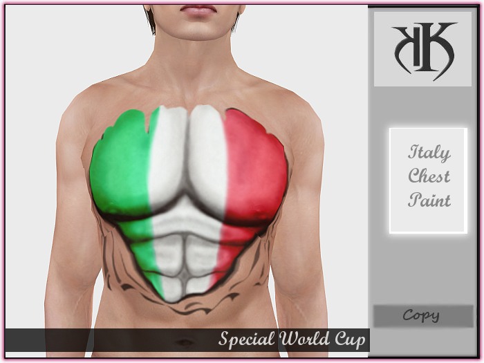 ::KK:: World Cup Fan Chest Paint - Italy