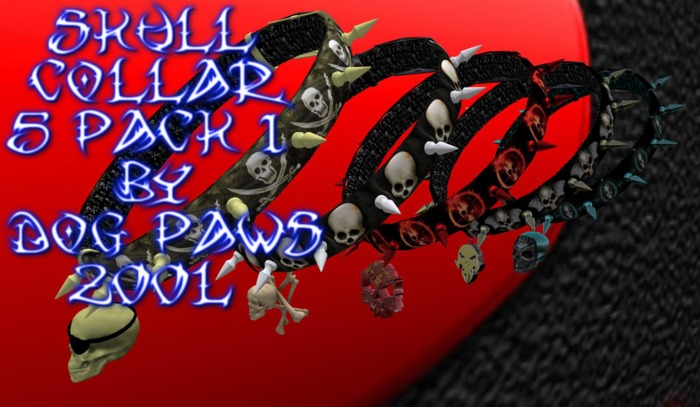 Skull Collar 5 Pack 1 By Dog Paws (BOXED)