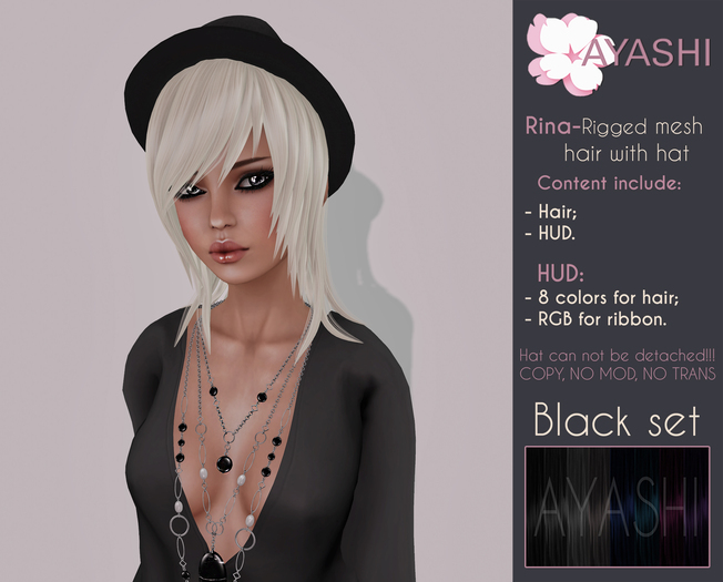 [^.^Ayashi^.^] Rina hair-Black set