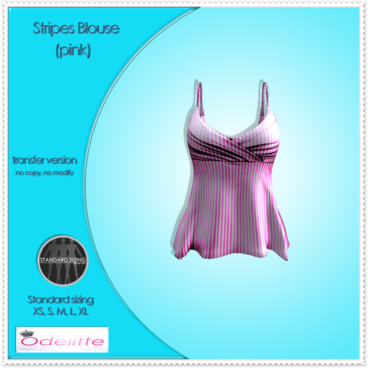 Odelitte Stripes Blouse (pink)