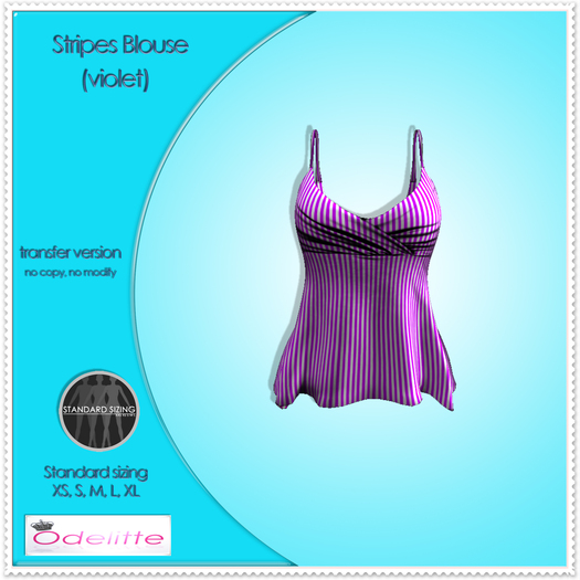 Odelitte Stripes Blouse (violet)