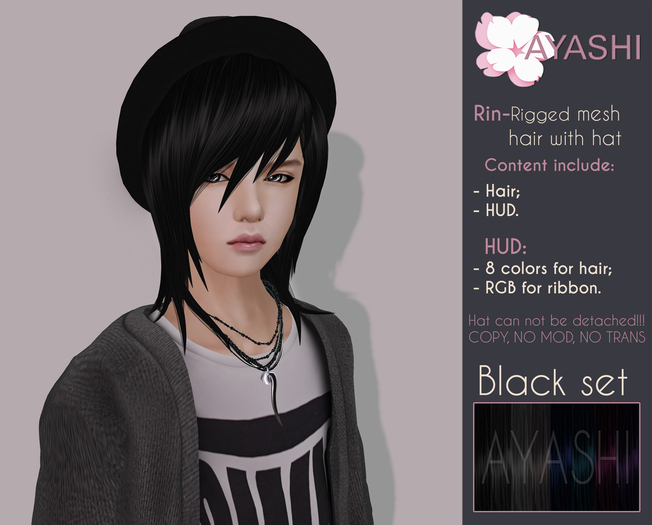 [^.^Ayashi^.^] Rin hair-Black set