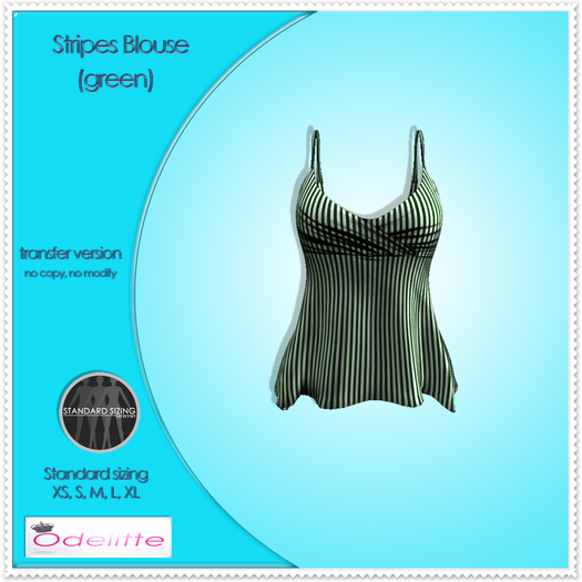 Odelitte Stripes Blouse (green)
