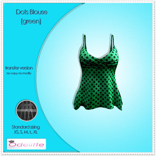 Odelitte Dots Blouse (green)