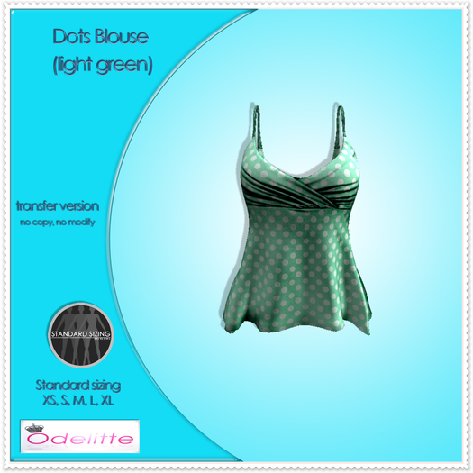 Odelitte Dots Blouse (light green)