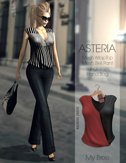 Asteria Creations-My Bree Blouse[Transprnt&Non Transprnt]RED
