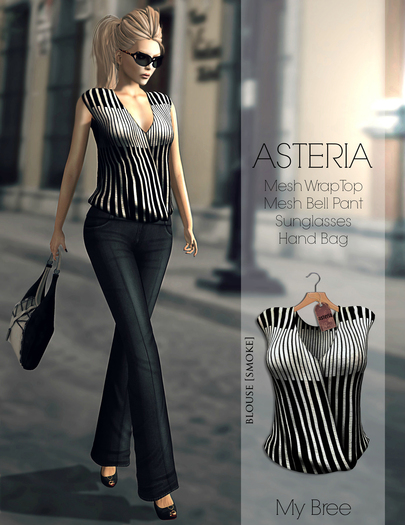 Asteria Creations-My Bree Blouse[Transprnt&Non Transprnt]SMOKE