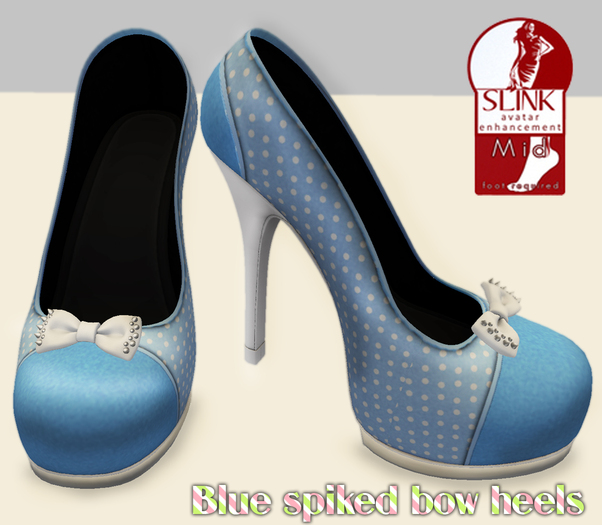 *[BE] - Blue spiked bow heels - SLINK