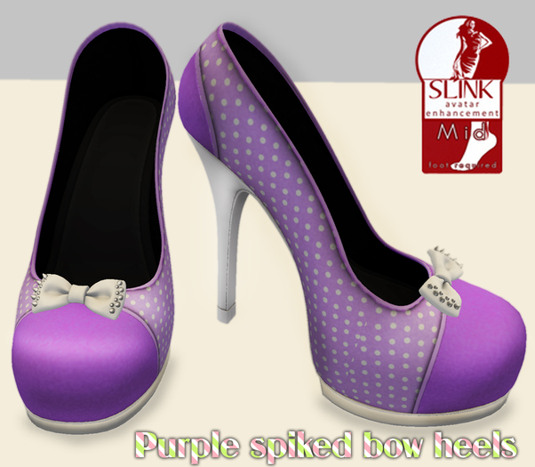 *[BE] - Purple spiked bow heels - SLINK