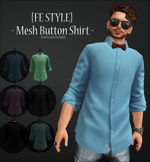 {Fe Style} Mesh Button Shirt - Green