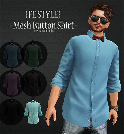 {Fe Style} Mesh Button Shirt - A300