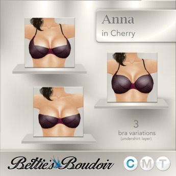 Second Life Marketplace - Bettie's Boudoir "Anna" Lingerie Set - in Cherry