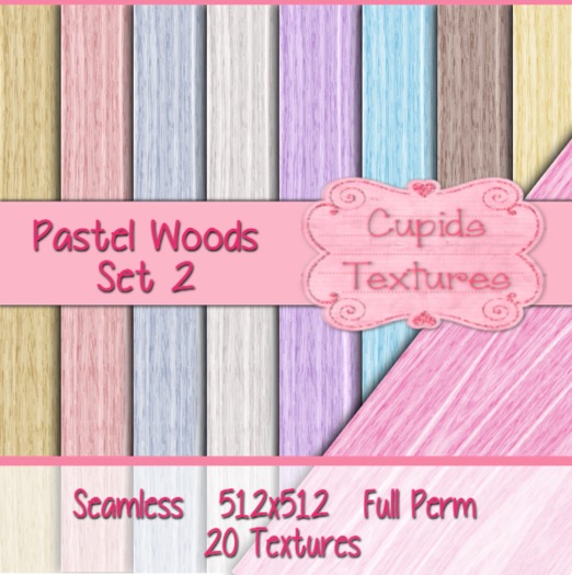 *Cupids Textures * 20 PASTEL WOODS SET2