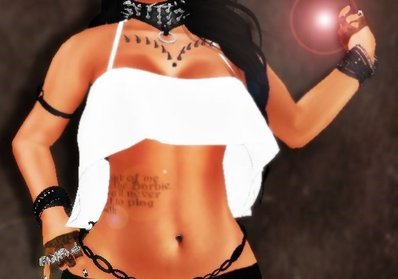 WHITE DRAPE MESH TOP(Boxed)